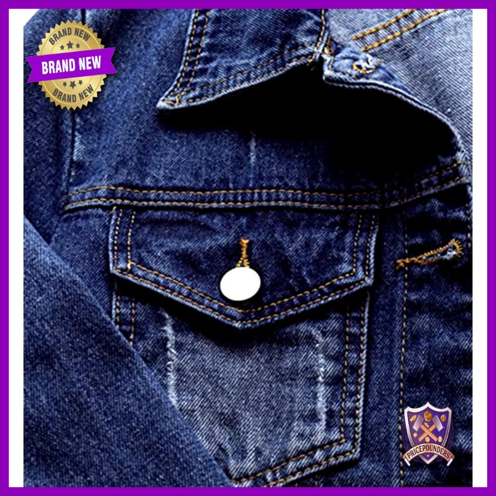 Distressed Denim Jacket Casual Chic Ripped Oversized Y2K Retro Style with - Picture 2 of 7